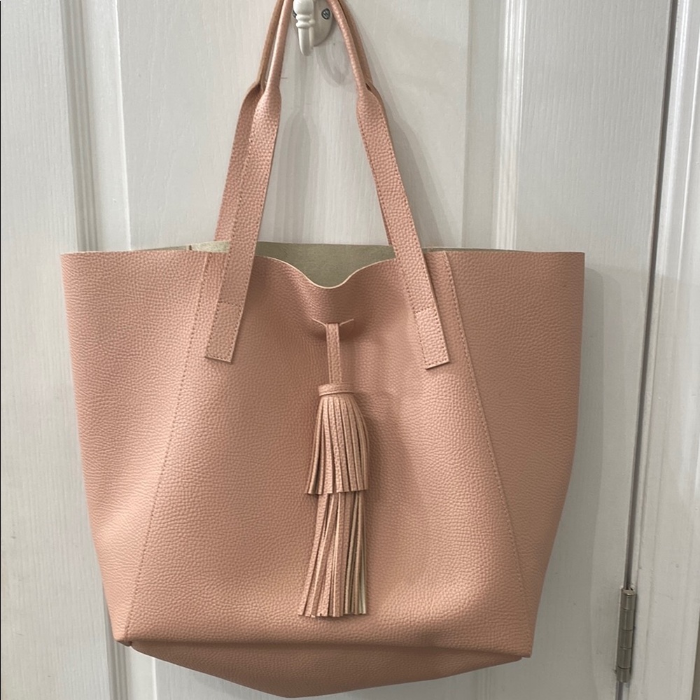 40-Elegant Pink Tote Bag with Tassel